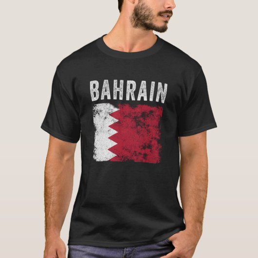 Bahrain Flag Distressed Men Women Kids Bahraini Fl Tシャツ (正面)