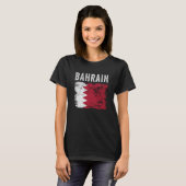 Bahrain Flag Distressed Men Women Kids Bahraini Fl Tシャツ (正面フル)