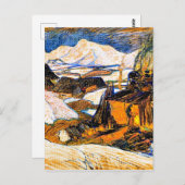 Baie-Saint Paulライム窯Clarence Gagnon art ポストカード (正面/裏面)