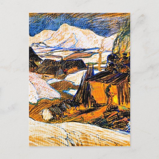 Baie-Saint Paulライム窯Clarence Gagnon art ポストカード (正面)