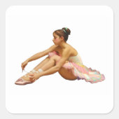 Bailarina arreglando sus zapatillas  スクエアシール (正面)