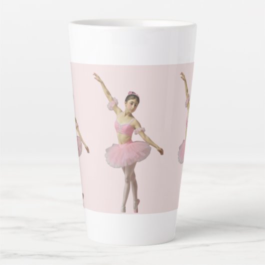 Bailarina con tutú rosa カフェラテマグ (正面)