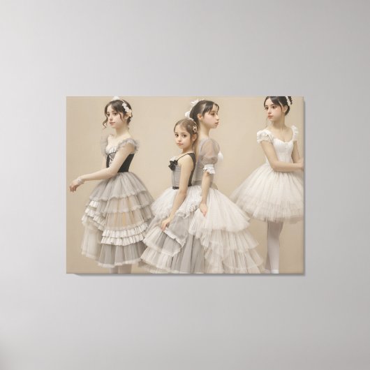 Bailarinas con trajes románticos キャンバスプリント (正面)
