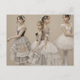 Bailarinas con trajes románticos シーズンポストカード