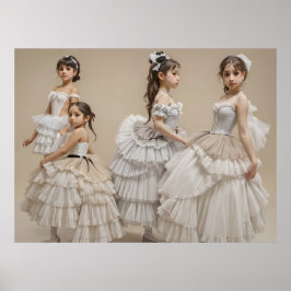  Bailarinas con trajes románticos  ポスター