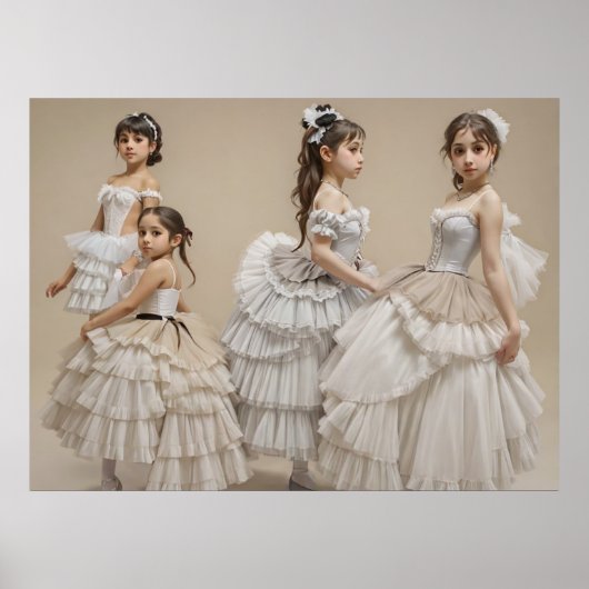  Bailarinas con trajes románticos  ポスター (正面)