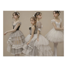 Bailarinas con trajes románticos ポスター