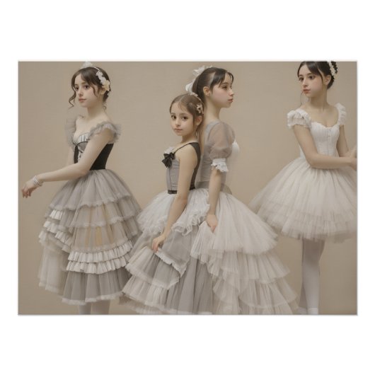 Bailarinas con trajes románticos ポスター (正面)