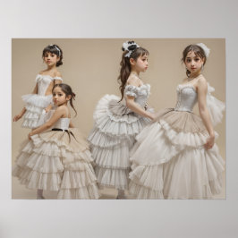  Bailarinas con trajes románticos ポスター