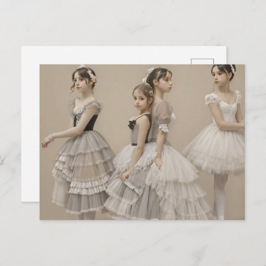 Bailarinas con trajes románticos ポストカード (正面/裏面)
