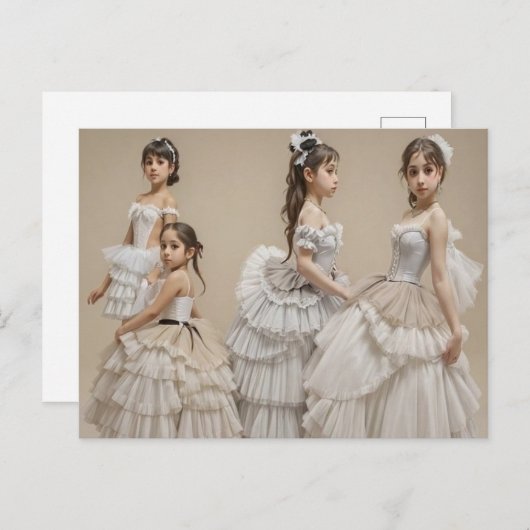 Bailarinas con trajes románticos ポストカード (正面/裏面)