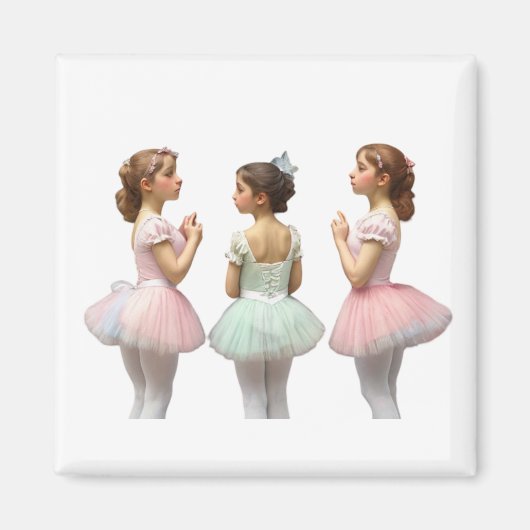 Bailarinas con tutús de colores suaves マグネット (正面)