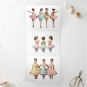 Bailarinas con tutús de colores suaves 三つ折りカード (内部)
