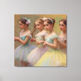Bailarinas en el estilo de Degas en tonos suaves キャンバスプリント