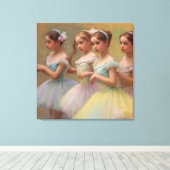 Bailarinas en el estilo de Degas en tonos suaves キャンバスプリント (インサイチュ (ウッドフロア))