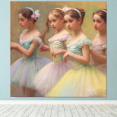 Bailarinas en el estilo de Degas en tonos suaves キャンバスプリント (インサイチュ (ウッドフロア))