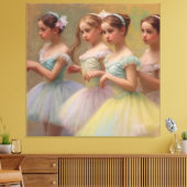 Bailarinas en el estilo de Degas en tonos suaves キャンバスプリント (インサイチュ (リビング))