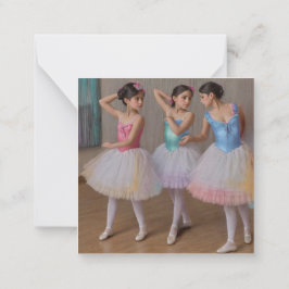 Bailarinas en el estilo de Degas en tonos suaves ノートカード