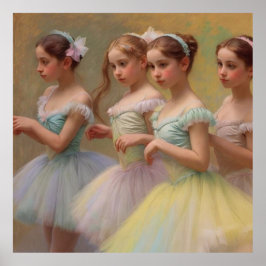 Bailarinas en el estilo de Degas en tonos suaves ポスター