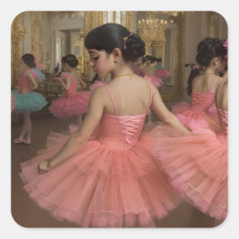 Bailarinas en una gran sala de estilo rocóco スクエアシール