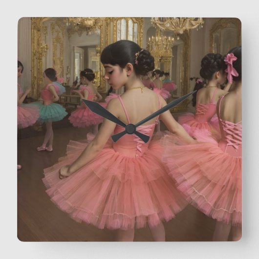 Bailarinas en una gran sala de estilo rocóco スクエア壁時計 (正面)