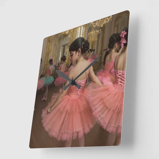 Bailarinas en una gran sala de estilo rocóco スクエア壁時計 (傾斜)