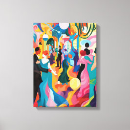 Baile de Gala: Arte Favista con Movimiento y Color キャンバスプリント