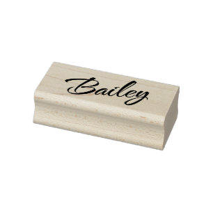 Bailey名のカッシブ装飾台本のフォント ラバースタンプ