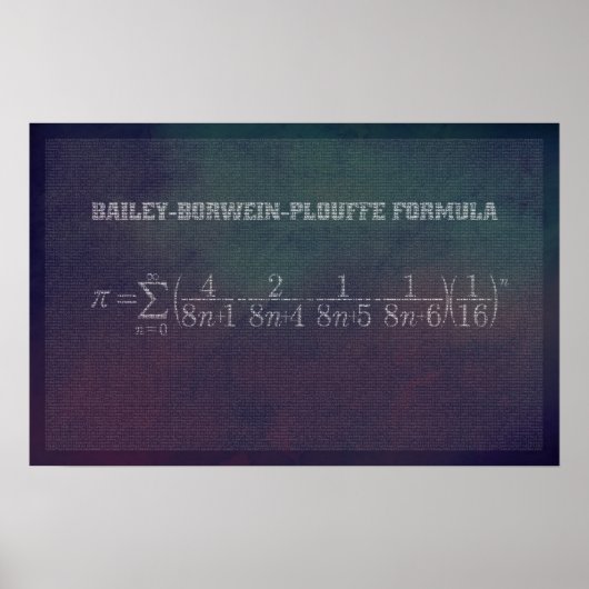 Bailey-Borwein-Plouffe Pi Formula – 数学ポスター ポスター (正面)