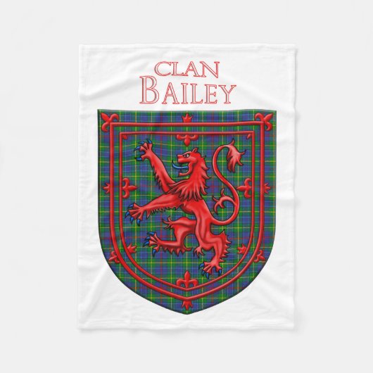 Bailey Tartan Scottish Plaid Lion Rampant フリースブランケット (正面)