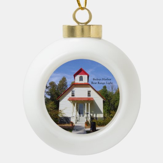 Baileys Harbor Range Light ornament セラミックボールオーナメント (正面)
