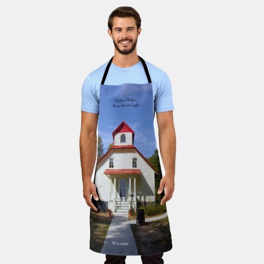 Baileys Harbor Rear Range Light apron エプロン (着用した状態)