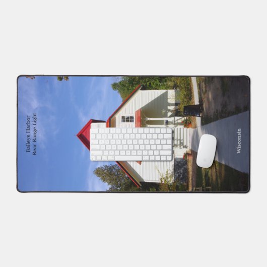 Baileys Harbor Rear Range Light desk mat デスクマット (キーボード&マウス)