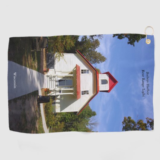 Baileys Harbor Rear Range Light golf towel ゴルフタオル (横)
