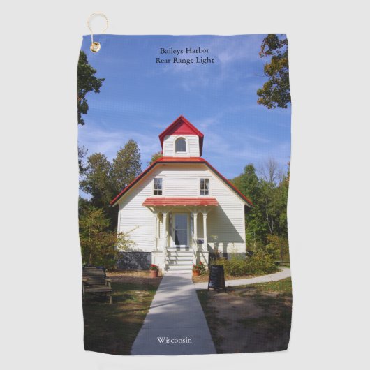 Baileys Harbor Rear Range Light golf towel ゴルフタオル (正面)