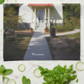 Baileys Harbor Rear Range Light kitchen towel キッチンタオル (折り畳み)