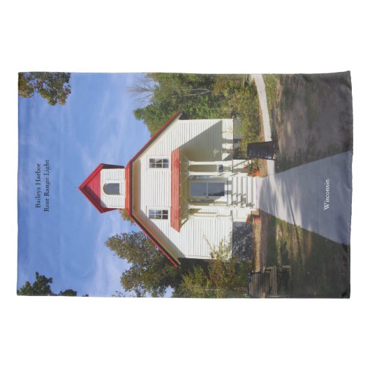 Baileys Harbor Rear Range Light pillow case 枕カバー (裏面)