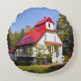 Baileys Harbor Rear Range Light round pillow ラウンドクッション