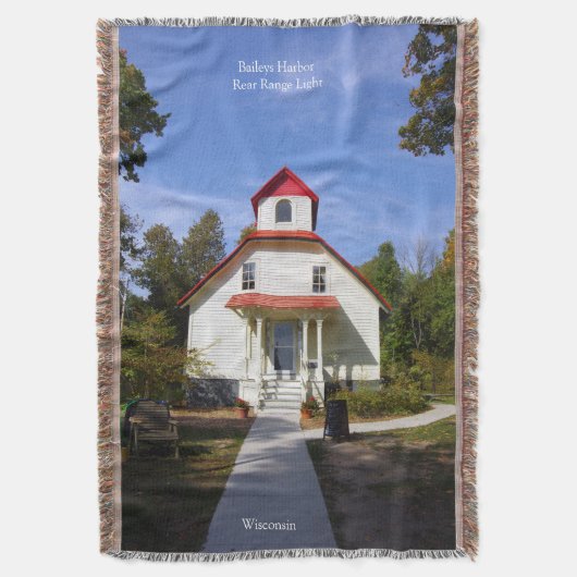 Baileys Harbor Rear Range Light throw blanket スローブランケット (正面縦)