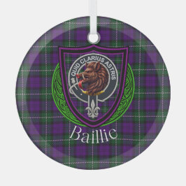 Baillie Scottish Clan Tartan & Crest ガラスオーナメント