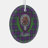 Baillie Scottish Clan Tartan & Crest ガラスオーナメント (正面右)