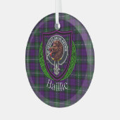 Baillie Scottish Clan Tartan & Crest ガラスオーナメント (正面左)