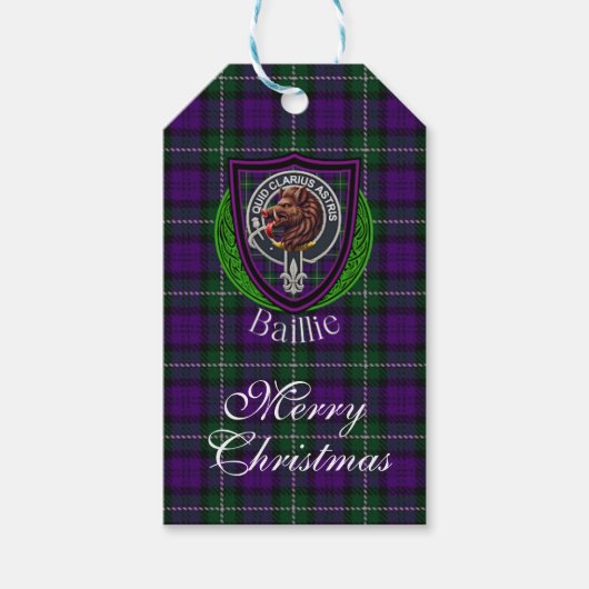 Baillie Scottish Clan Tartan & Crest ギフトタグ (正面)