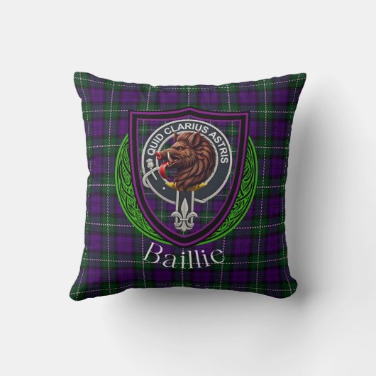 Baillie Scottish Clan Tartan & Crest クッション (裏面)