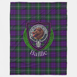 Baillie Scottish Clan Tartan Crest フリースブランケット