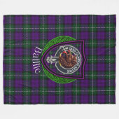 Baillie Scottish Clan Tartan Crest フリースブランケット (正面(横))