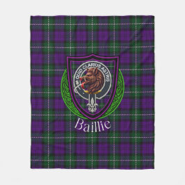 Baillie Scottish Clan Tartan Crest フリースブランケット