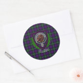 Baillie Scottish Clan Tartan & Crest ラウンドシール (封筒)