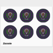Baillie Scottish Clan Tartan & Crest ラウンドシール (シート)