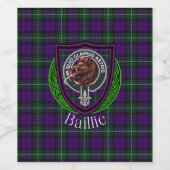 Baillie Scottish Clan Tartan & Crest ワインラベル (シングルラベル)